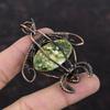 Australian Chrome Chalcedony Pendant Copper Wire Wrapped Pendant Tortoise Design Pendant Gemstone Jewelry For Gift Handmade Copper Jewelry