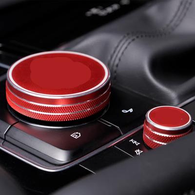 2 For 2020-2025 Mazda 3 Exella CX30 Automotive Center Console Multimedia Knob Metal Decorative Ring Protective Cover Supplies Ac