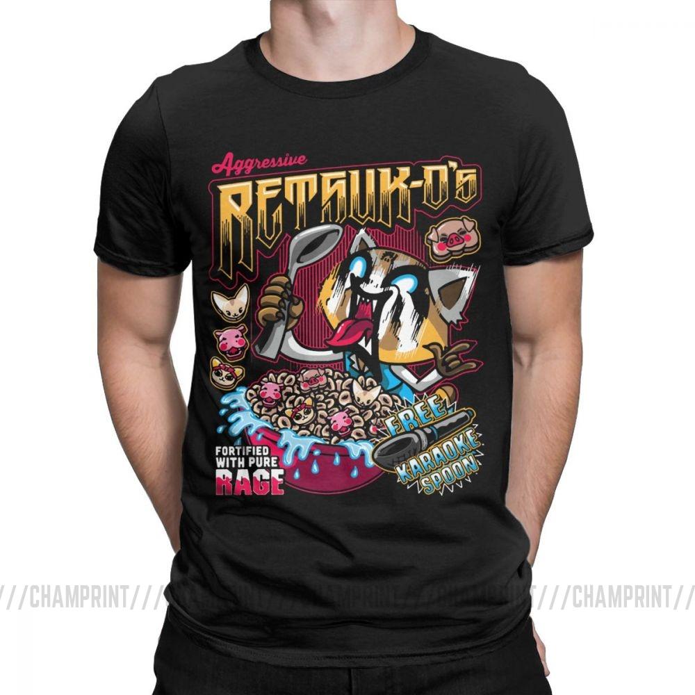 Death Metal Karaoke Kala Aggretsuko Aggressive Retsuko Mens T Shirts Casual Tees Short Sleeve TShirt Birthday Gift Clothing