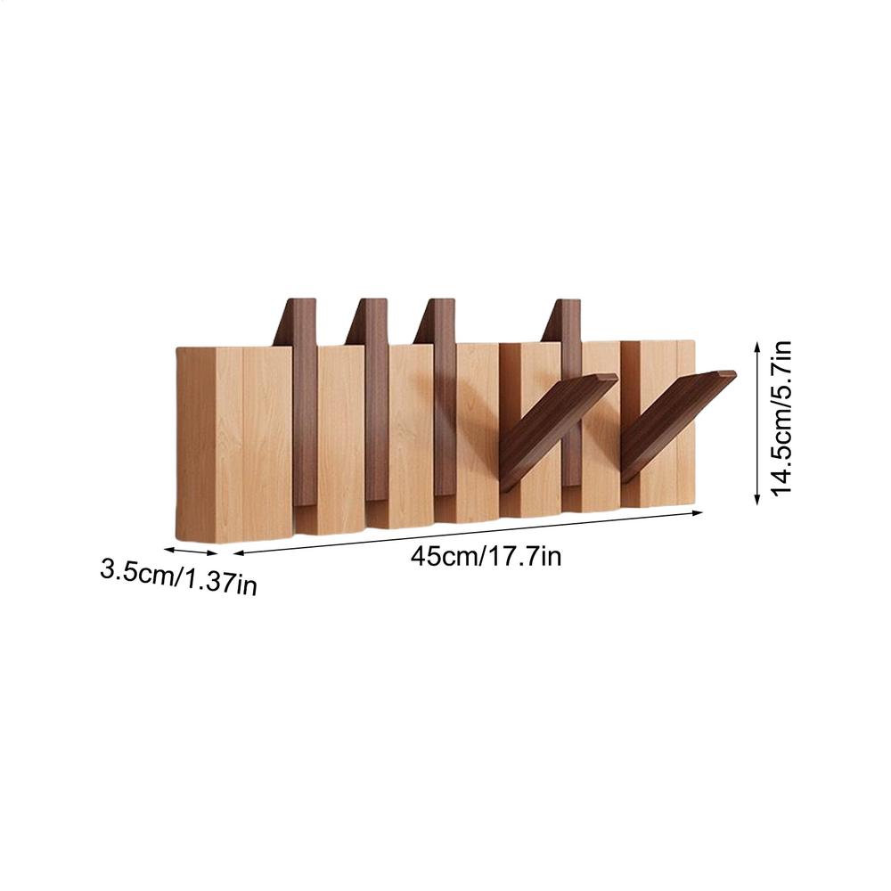 Piano Coat Rack Decorative  Hook Natural Wood Entryway Wall Art Hanger for Bags Hats Umbrellas Clothes Organizer Home Decor