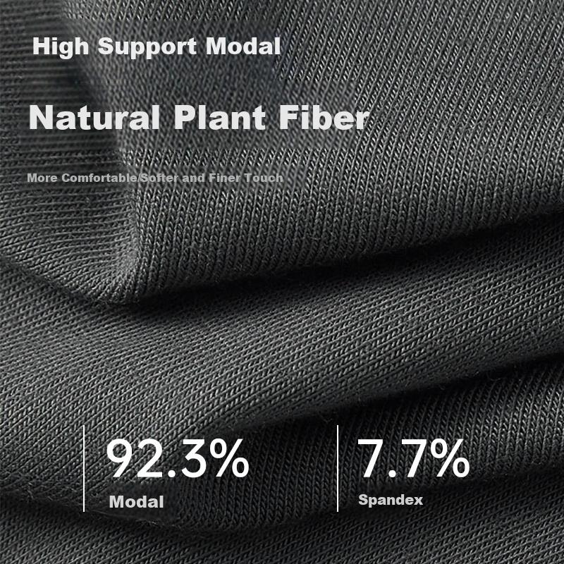 LangSha Summer Modal Antibacterial Underwear for Men, Plus Size Breathable Sports Running Anti-Chafing Boxer Briefs with Extended Length