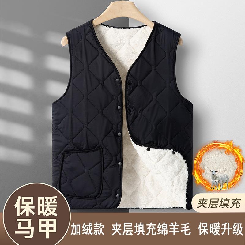 

Women s winter warm vest with fleece backing wool vest can be worn outside autumn and winter vest 3XL (recommended 130-75kg)