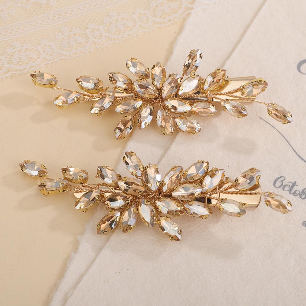 2 Stück Strass Haarspange für Hochzeit Braut Kopfschmuck Silber Schwarz Braut Haaraccessoires Grün Rot Tiara Blau Lila Ornamente