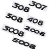 Glossy Black Car Emblem Metal Decorative Strips Badge Logo Body Decals Sticker For Peugeot 107 206 207 208 301 307 308 407 508