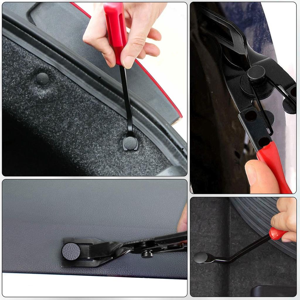 3/8Pcs Car Fastener Removal Puller Set Auto Trim Removal Tool Kit Car Clip Pry Tool Kit Interior Clip Pliers for Automotive Door