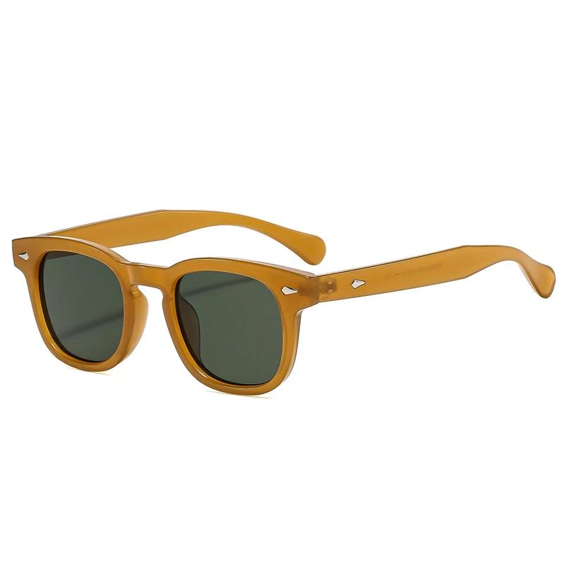 Fashion Women Sunglasses Square Rivets Retro Orange Black Shades UV400 Clear Lens Frame