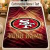 Flannel BlanketSan Francisco 49ers Custom Name Text Personalized Soft Warm Throw Blanket Home Decor Gift