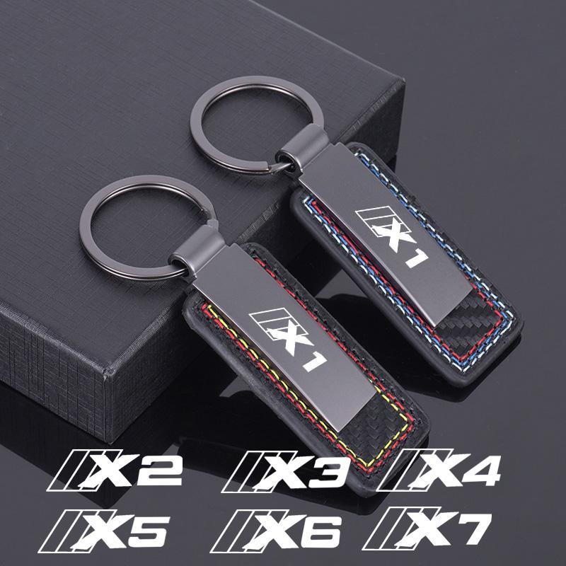 Zinc Alloy Leather Car Emblem Keychain Keyring Key Chain Gift Anti-loss Pendant For BMW X1 X2 X3 X4 X5 X6 X7 Styling Accessories mkcp79