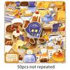 50 Creative Coffee Stickers Cartoon Hand-painted Small Fresh Decorative Mobile Phone Case Water Cup Sealing Sticker Hand Account Sticker
