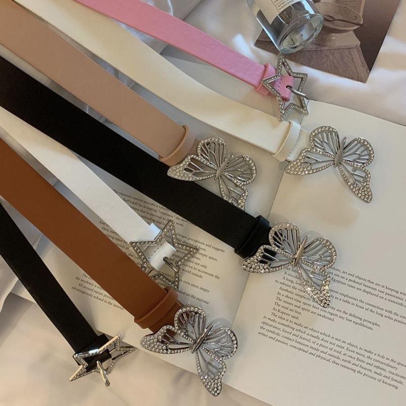 Star Black Trendy Womens Belt Elegant Pu Design Perfect For Outfits Summer