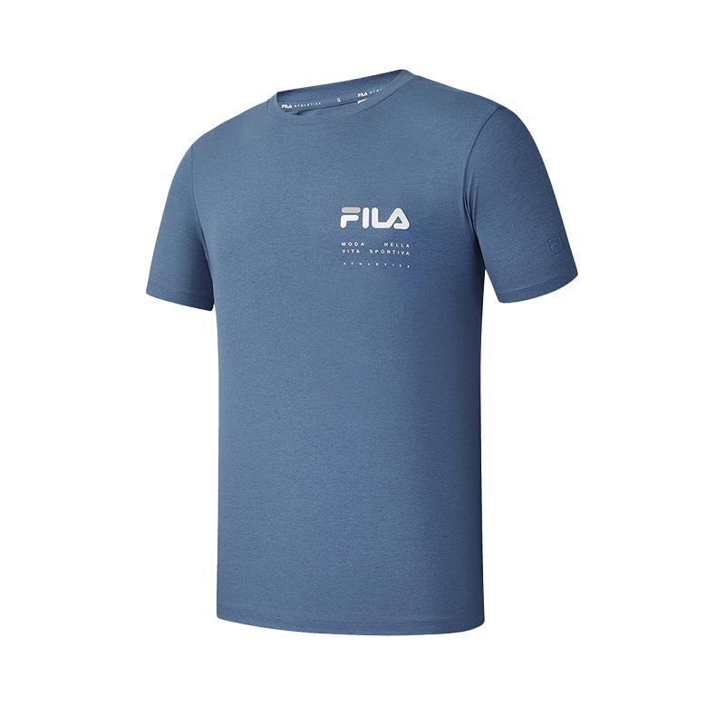 

FILA Fitness Series Versatile Fashion Sports Casual Comfortable Simple Fitted Short Sleeve T-Shirt Men Tops Moonlight-Blue A11M521106F-RB S