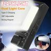 Rechargeable Tactical Flashlight,High Lumen Light,Compact Portable,Long Range,Type-C,Power Display,Dual Light,Outdoor Hiking BBQ