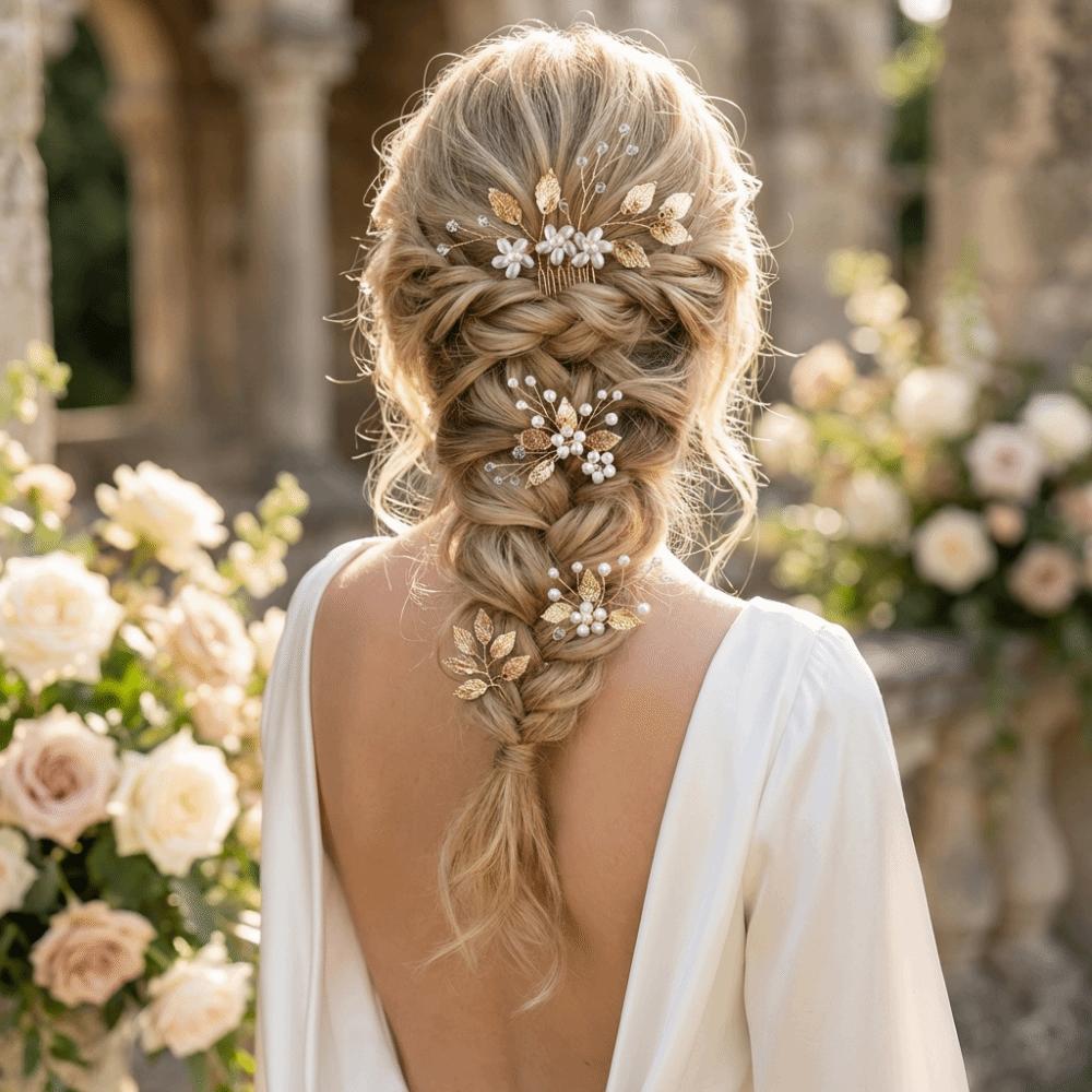 4Pcs Sets Handmade Wedding Hair Accessories Elegant Flower Hairpin  Wedding Ceremony