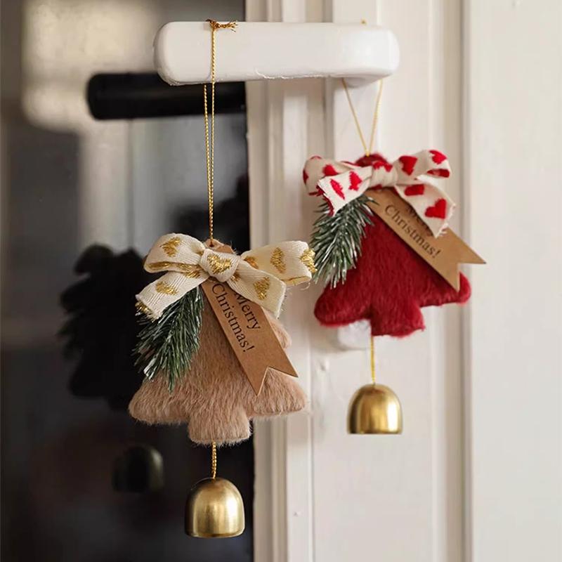 Christmas Bell Hanging Decoration Doorbell Christmas Party Hanging Decoration Creative Glitter Christmas Tree Keychain Pendent