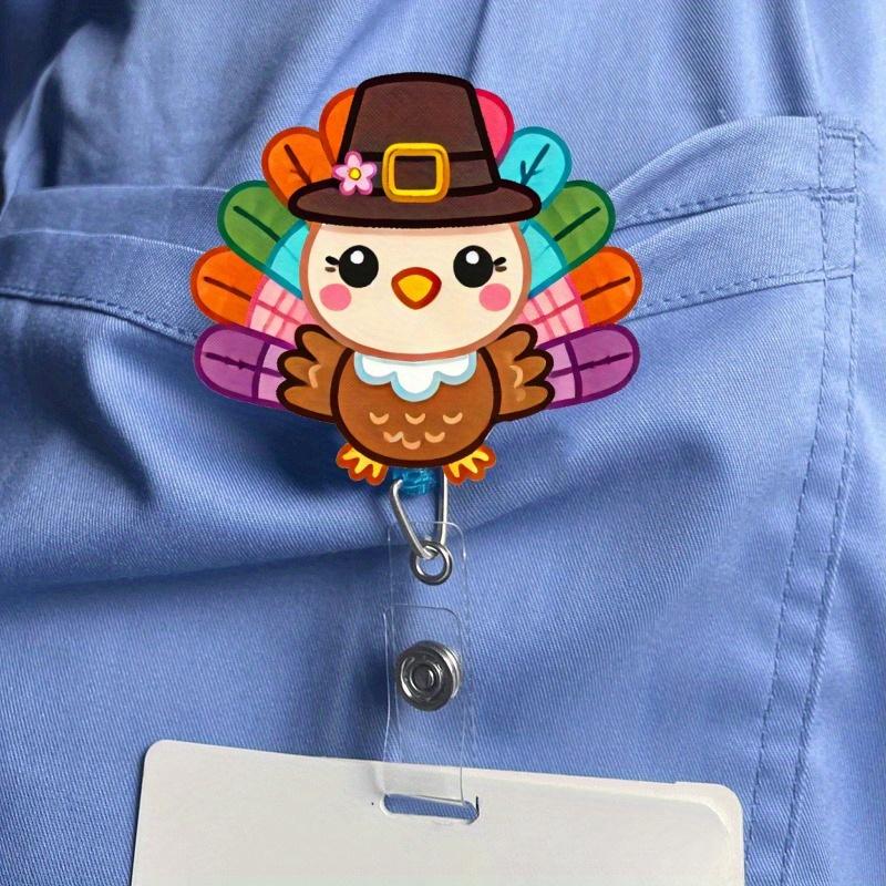 

Cute animal themed retractable ID card ring with clip - perfect for nurses, doctors, durable, suitable for office use прозрачный