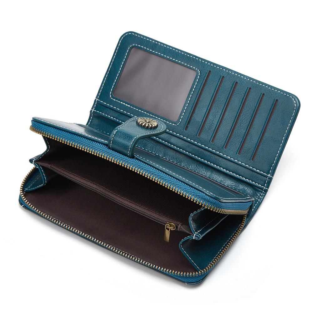 Ladies Wallet Genuine Leather Long Multifunctional Vintage Women's Wallet
