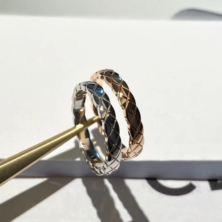 Bague Losange Haute Version en Argent Sterling 925 Plaqué Or 18K Petite Bague Parfumée Lisse Diamants Entiers Bague Seiko