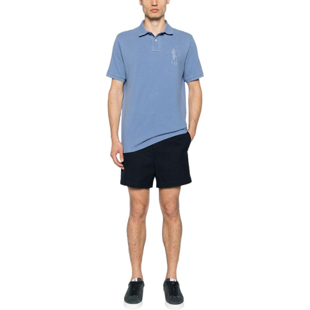 Polo Ralph Lauren Logo Embroidered Casual Short Sleeve Polo Shirt Men tops Sky-Blue 710936508-001