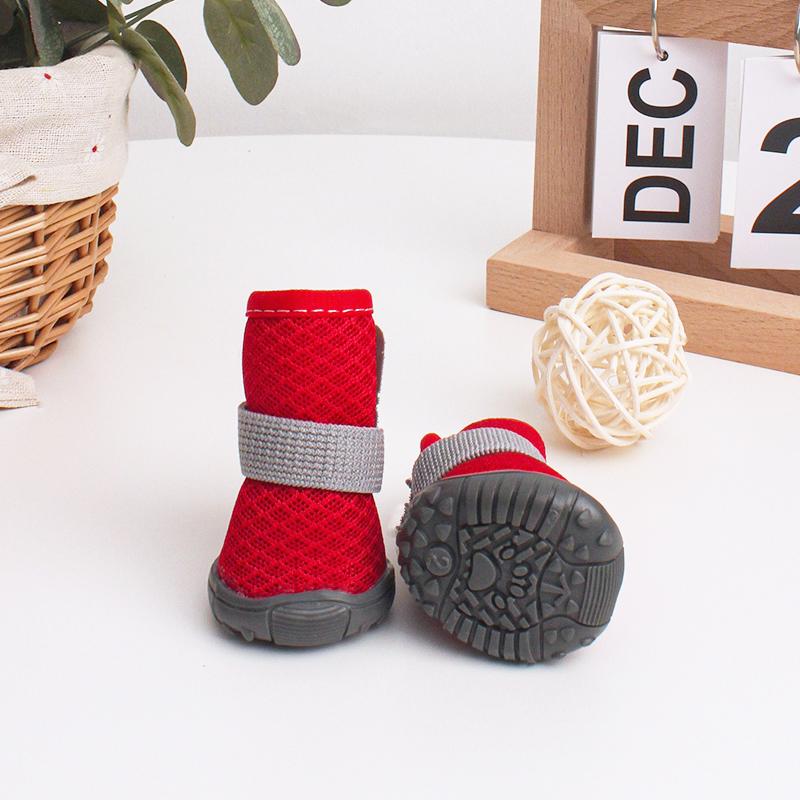 4 peças Sapatos para Cães para Todas as Estações Sapatos Respiráveis para Cães Pequenos Botas Botinhas Protetor de Pata Sapatos para Filhotes Gatos Botinhas Sola Antiderrapante
