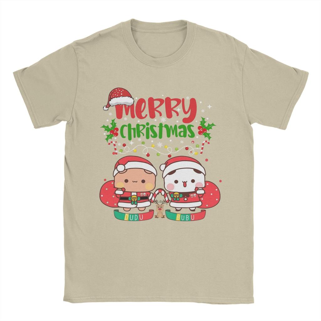 Bubu Dudu Santa Claus Merry Christmas Panda And Brownie Bear True Love Couple 2026 T Shirts Short-Sleeved Tshirt Summer Clothing
