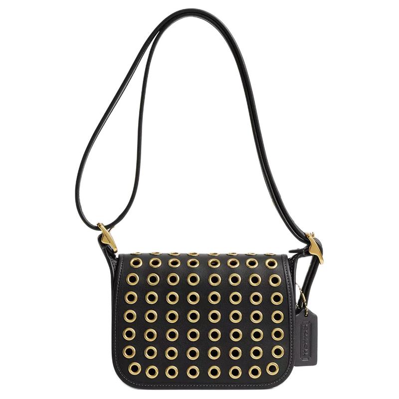 

COACH Patricia Legacy 19 Adjustable Strap Zip Closure Leather Crossbody Shoulder Bag Small Women s Black чорний