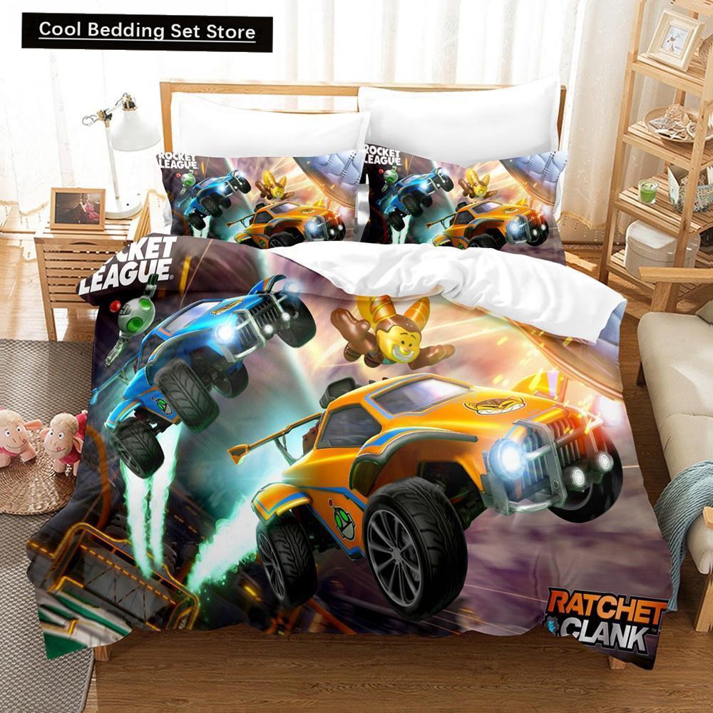 New Rocket League Bedding Set Bedspread Single Twin Full Queen King Size Car Rocket League Bed Set Kids Boy Bedroom Duvet Cover