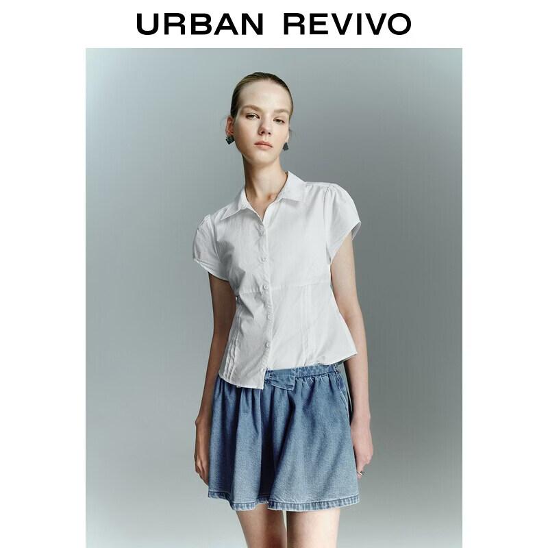 

UR2026 Women s Casual Back Tie Open Front Shirt M