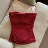 Women's One-Shoulder Strap Camisole with Built-in Bra Tank Top