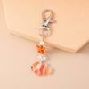 Whimsical Ocean Themed Keychain Artistic Resin Fish Charm With Alloy Starfish Compact Bag Decors Accessory