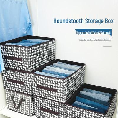 Houndstooth Large Capacity Wardrobe Organizer Drawer for Clothes and Pants.