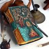 Handmade Notebook Gift Leather Diary Embossed Prayer Pagan Vintage 7 X 5 Inches
