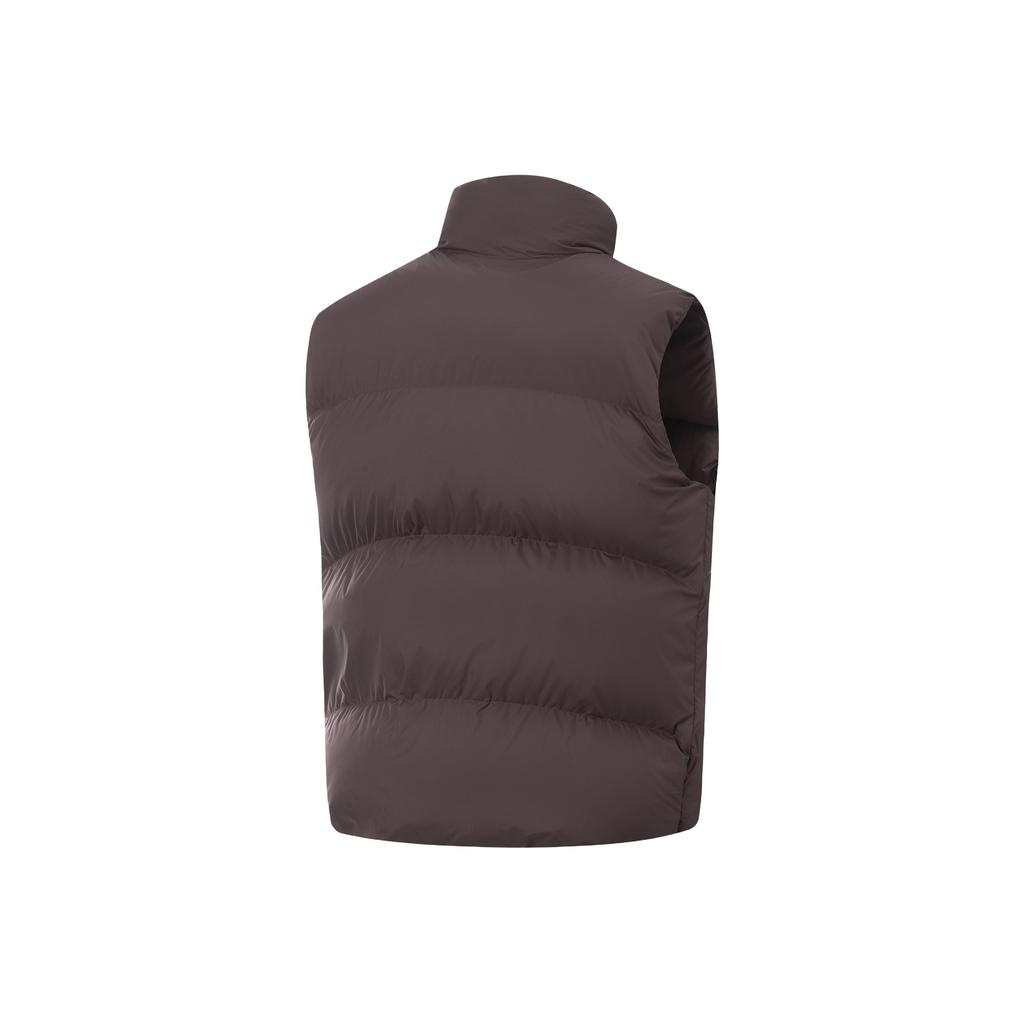 Li Ning Fitness Series Loose Stand Collar Logo Casual Down Vest Women Vests AMRV034-3