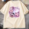 Three Moo Deng Moon Tshirt Unisex WOMEN Fuuny Cartoon Cute Moodeng Tshirt Cotton Short Sleeve O Neck Unisexs WOMEN Clothing Tops