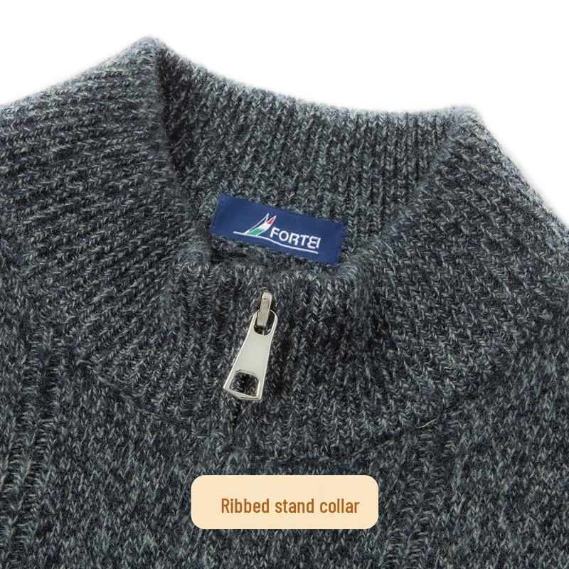Men's 100% Merino Wool Stand-Up Collar Sweater