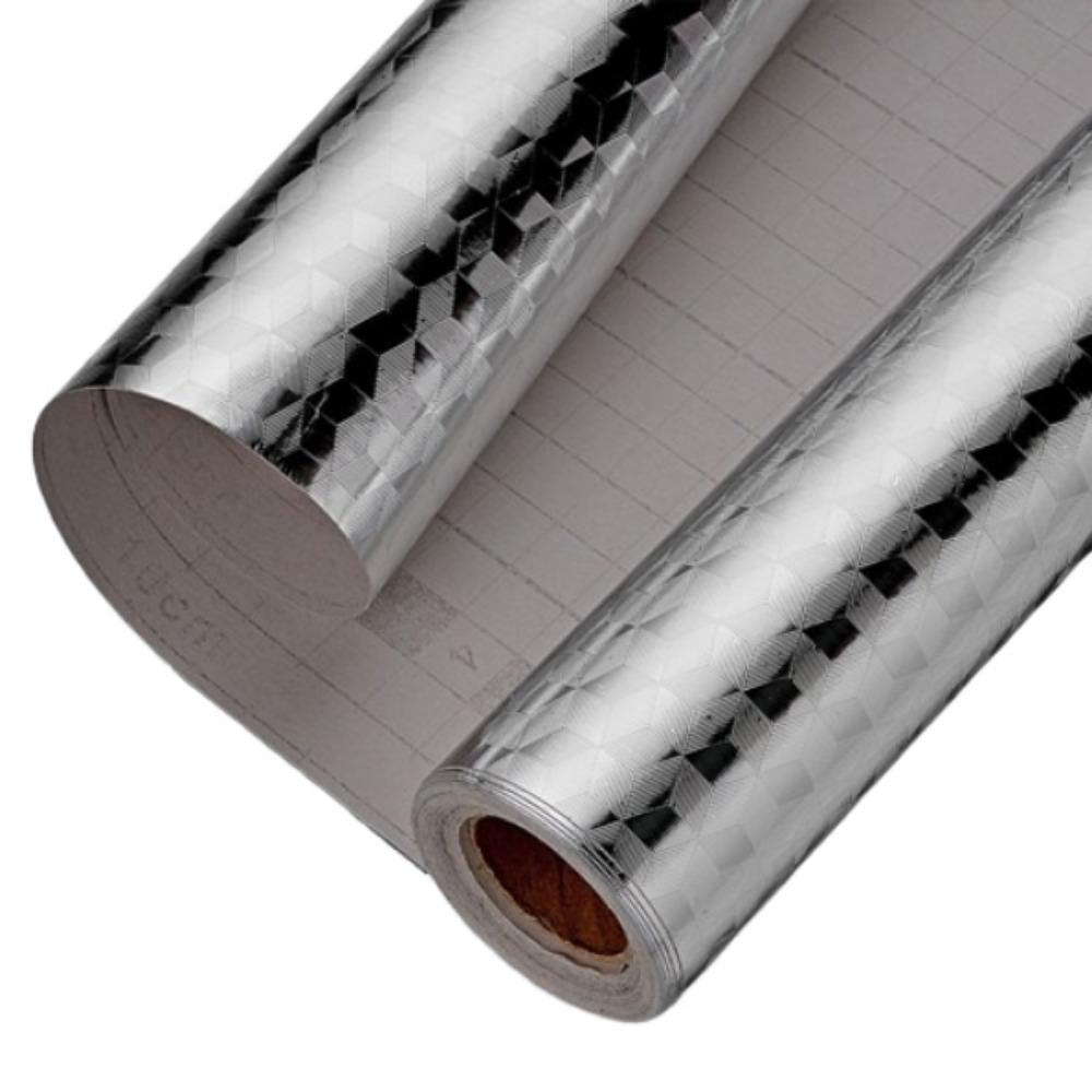 

40CMx10M Kitchen Oil-proof Sticker PVC Cabinet Renovation Stickers Home Decoration Style 2-Silver