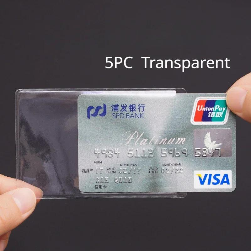 1/5/10PCS Transparent Card Cover Protective Holder PVC Waterproof Credit ID Business Card Protection Document Id Badge Case
