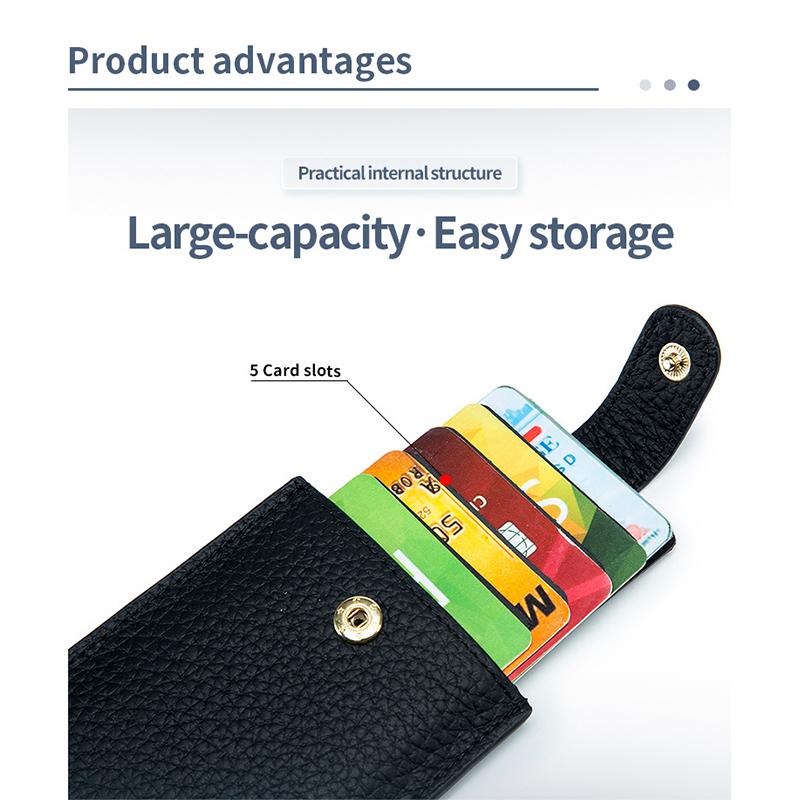 Fashion Lady RFID Antykradzieżowy Szczotka Etui na Karty Kredytowe Portfel Kreatywny Rysuj Klamrę Etui Mini Prostota Etui na Karty Kieszonkowe Damskie Przenośne Cienkie Etui na Karty