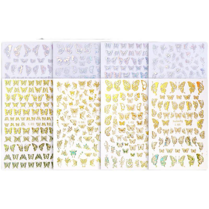 Laser Butterfly Nail Art Stickers Nail Decals Decorations Diy Manicure