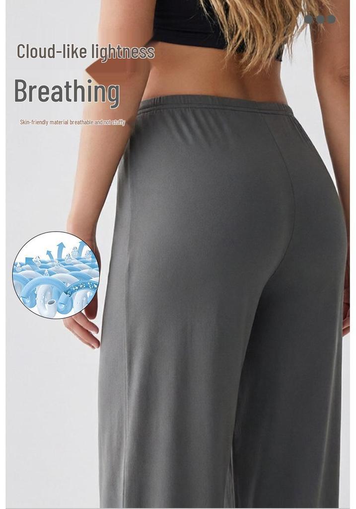 Women's Quick-Dry Loose Fit Yoga Pants - Lazy Style, Slimming, Wide-Leg Pilates Training Trousers