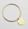 Classic Round Golden Charm Bangle Bracelet Stainless Steel Women Fashion Jewelry Gold Color