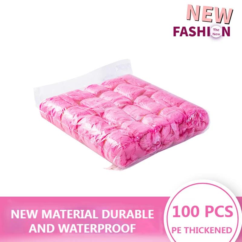 100pcs/1set Portable Plastic Shoe Covers Disposable Rainy Day Outdoor Shoe Covers Waterproof Dustproof Anti-slip Shoe Covers