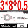 201 Stainless Steel Flat Washer Shim, GB97, Sizes M3 to M30
