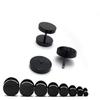 Cercei cu piercing pentru ureche, rotunzi, negri, punk, din oțel inoxidabil, 3 mm - 14 mm
