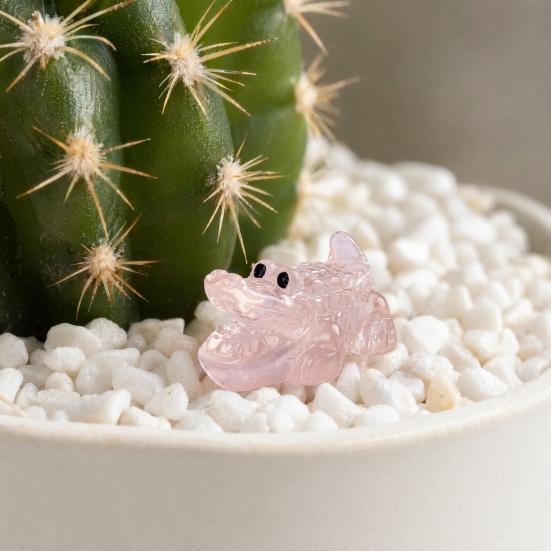 24Pcs Luminous Ornament, Mini Crocodile Shape Soft Jelly Texture Resin Figure, DIY Accessories Night Glow Toy, Random Color