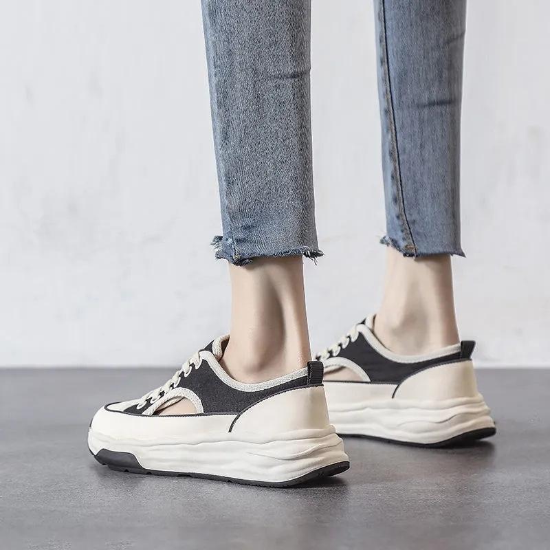 Segeltuchschuhe Damenschuhe Frühling und Herbst Atmungsaktive neue vielseitige lässige Plattform dünne leicht zu tragende Borad-Schuhe