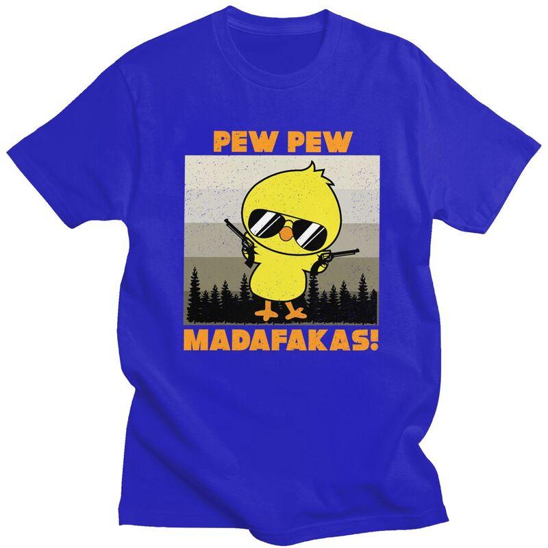 Custom Vintage Pew Madafakas Duck Tshirts for Men Short Sleeves Leisure T Shirt Fashion Tshirts Pure Cotton Tee Gift