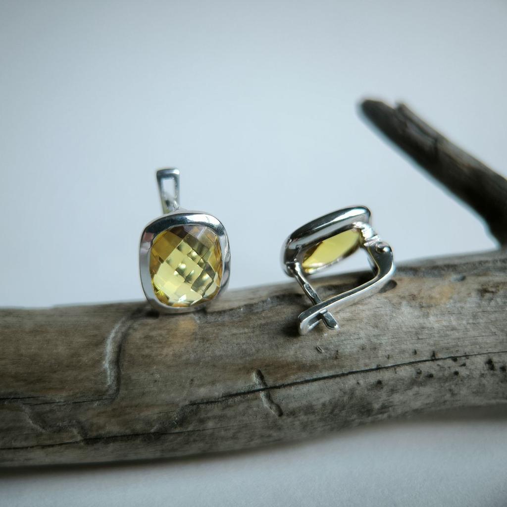 Silver Earrings with Nano Citrine (2189893)