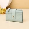 Transparent Women Lingge Wallet Portable Lady Short PU Purses Versatile Solid Color Card Bag  Work