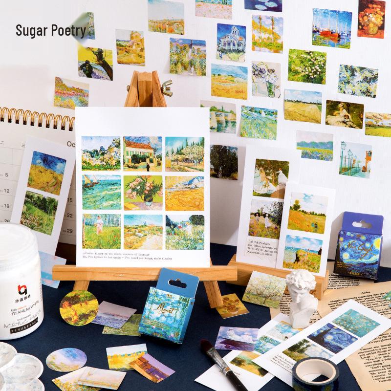 Tang Shi Gift Box: World Famous Painting Stickers - Retro Artistic DIY Decorative Collection