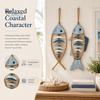 Wooden Decorative Pendant Fish Wall Hanging With/Without LED Light, Nautical Decor, Coastal Theme Fishbone Durable Fine Craftsmanship Decor